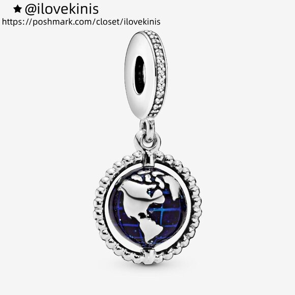 Pandora Spinning Globe Dangle Charm - Picture 1 of 6
